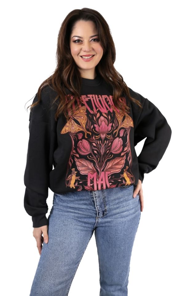 Pembe Baskılı İçten Şardonlu Yumuşak Dokulu Sweatshirt