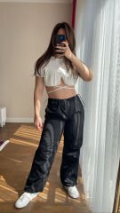 Siyah Paraşüt Pantolon