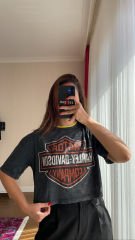 Yazı Baskılı Yıkamalı Tshirt
